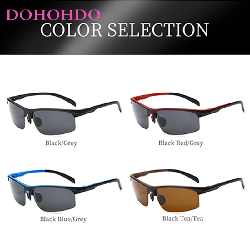 Солнцезащитные очки для мужчин и женщин поляризационные темные с полуободковой