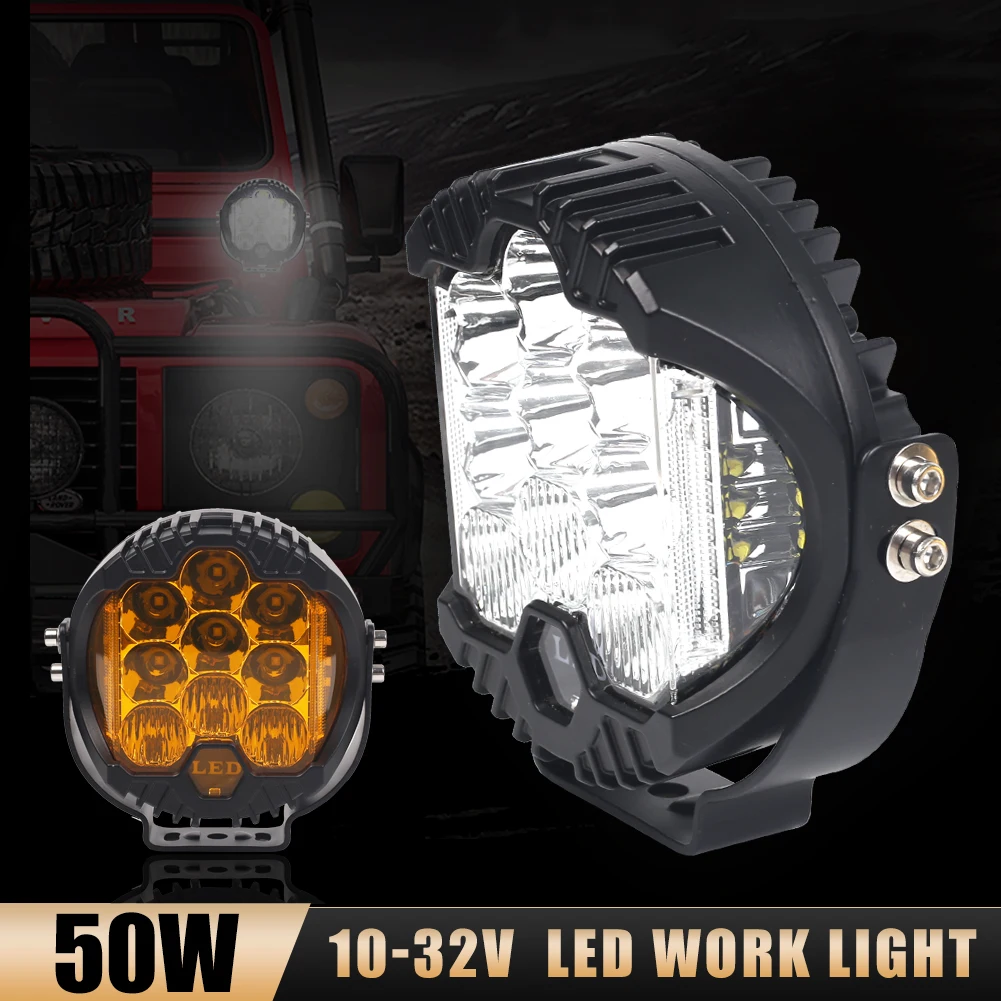 

Лампы для фар головного света, 5 дюймов, 1 шт., 50 Вт, 5000 лм, 6 лампочек, для мотоциклов нива, Jeep Wrangler, Lada Offroad 4x4, УАЗ 10-32 в
