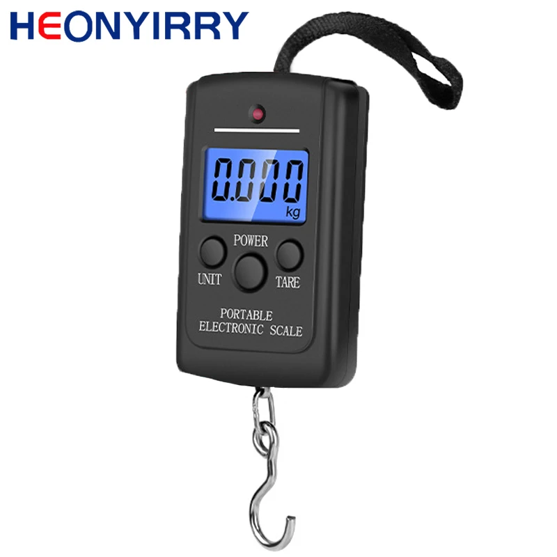 

40kg x 10g Mini Digital Scale for Fishing Luggage Travel Weighting Steelyard Hanging Electronic Hook Scale Kitchen Weight Tool