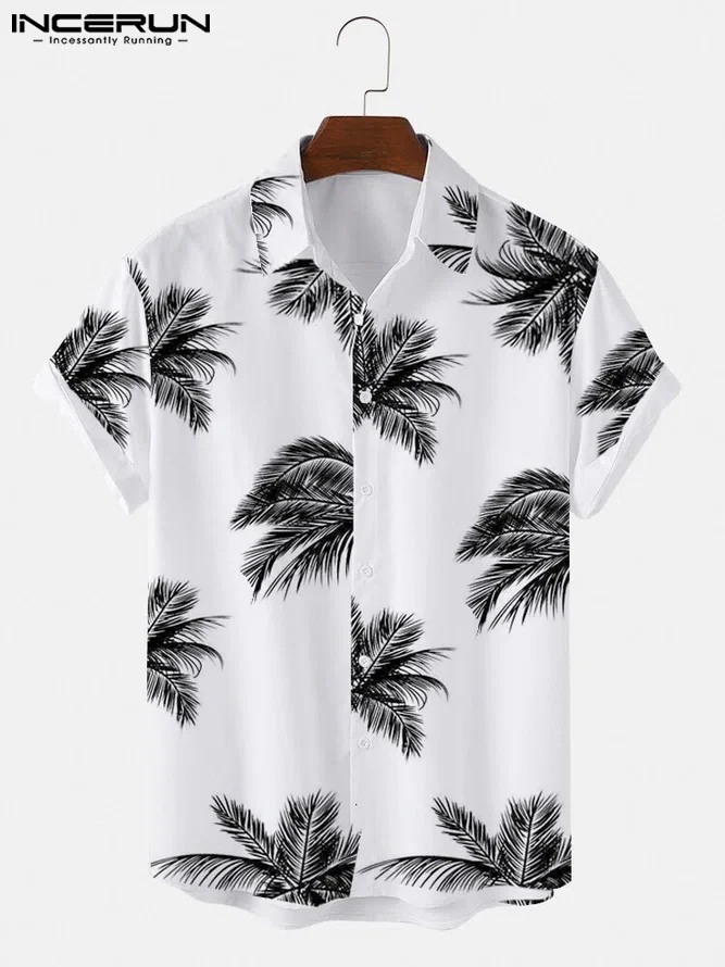 

INCERUN Fashion Men Hawaiian Shirt Printing Lapel Short Sleeve Streetwear Casual Camisas 2022 Summer Vacation Men Clothing S-5XL