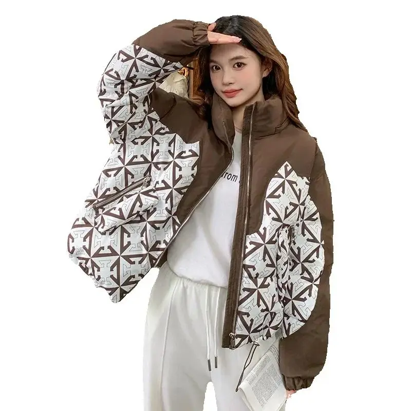 Пальто-парка модная куртка на гагачьем пуху с хлопковой подкладкой 2024 зимнее