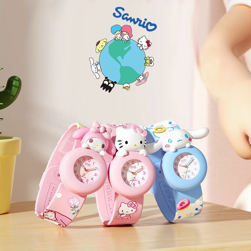 

Kawaii Hello Kitty Cinnamoroll Melody Anime Kids Watch Waterproof Multi-Function Ruler Printing Strap Wearable Convenient Gift