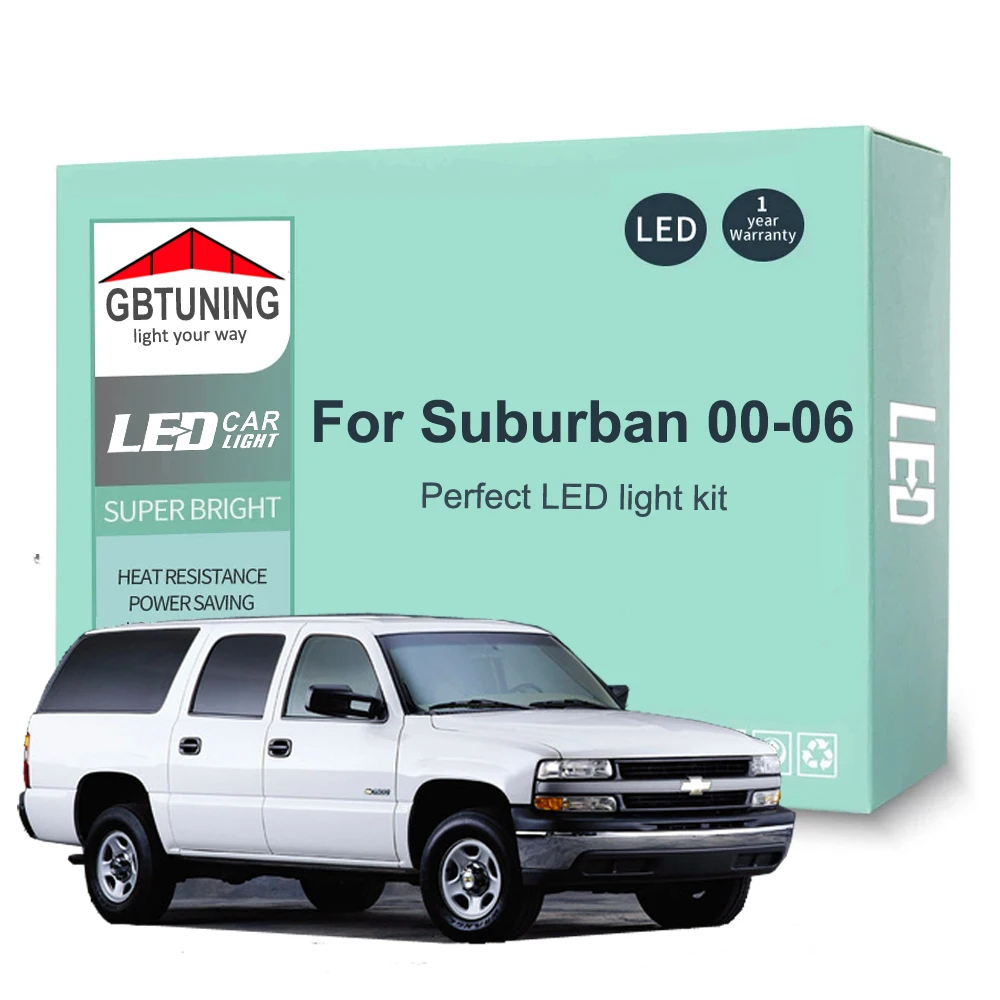 14 шт. светодиодная лампа внутреннего освещения Canbus для Chevrolet Chevy Suburban 1500 2500 2000 2001