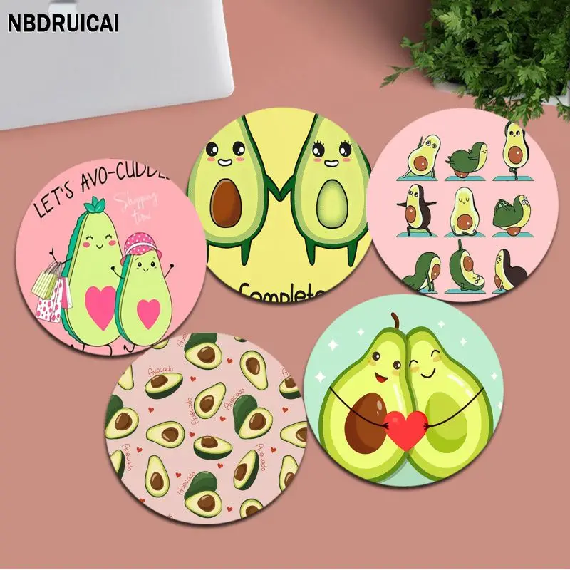 

Cute Cartoon Fruit Avocado DIY Round Office Student Gaming Thickened Writing Pad Non-slip Cushion Mouse Pad For PC Mouse Carpet