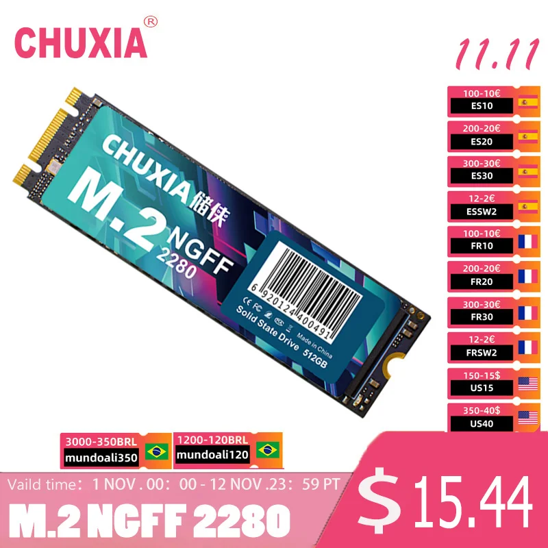 

SSD-накопитель CHUXIA M.2 NGFF, 2280 дюйма, 1 ТБ, 512 ГБ, 256 ГБ, 128 ГБ