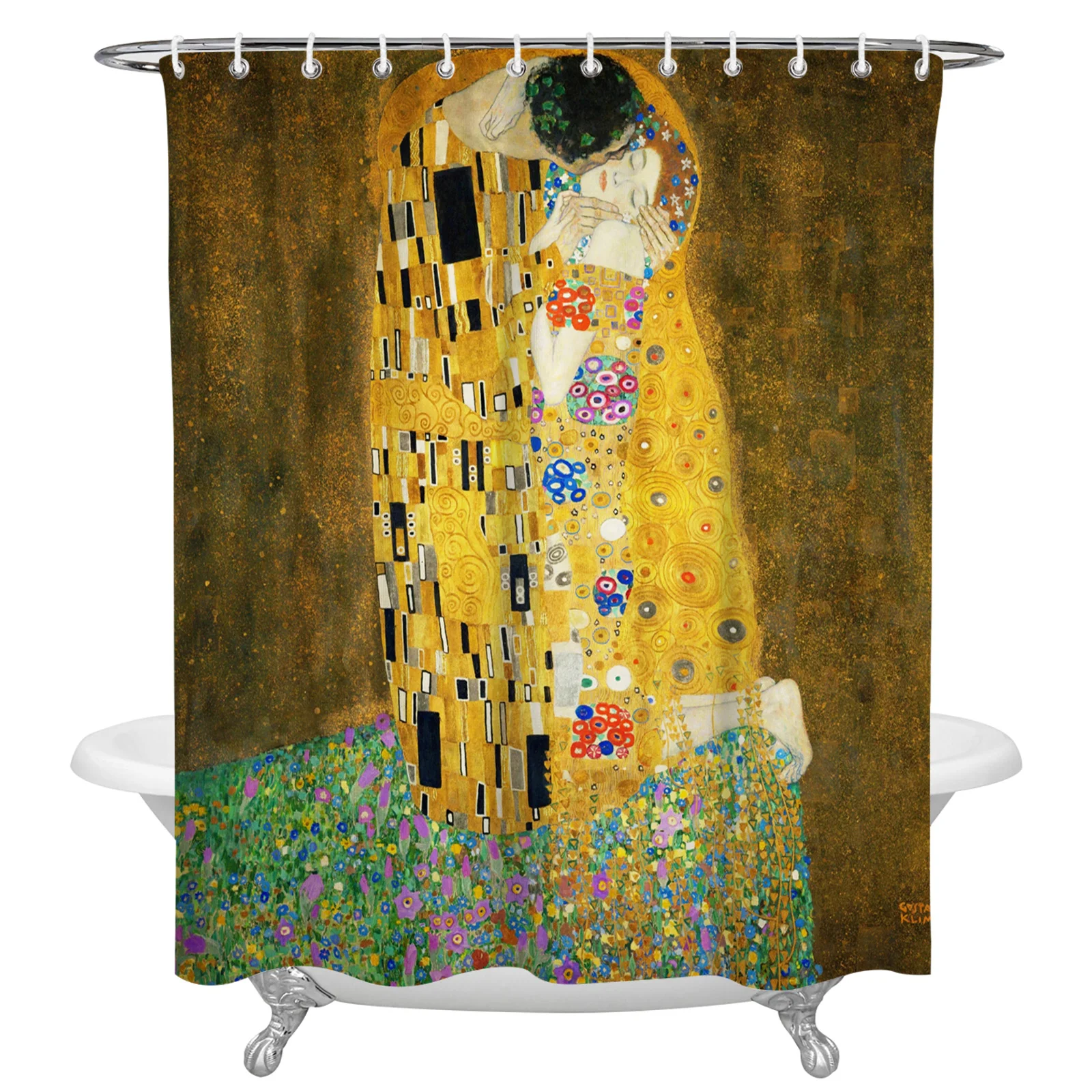 

Водонепроницаемая занавеска для душа Gustav Klimt The Kiss, штора из полиэстера, занавеска для украшения дома