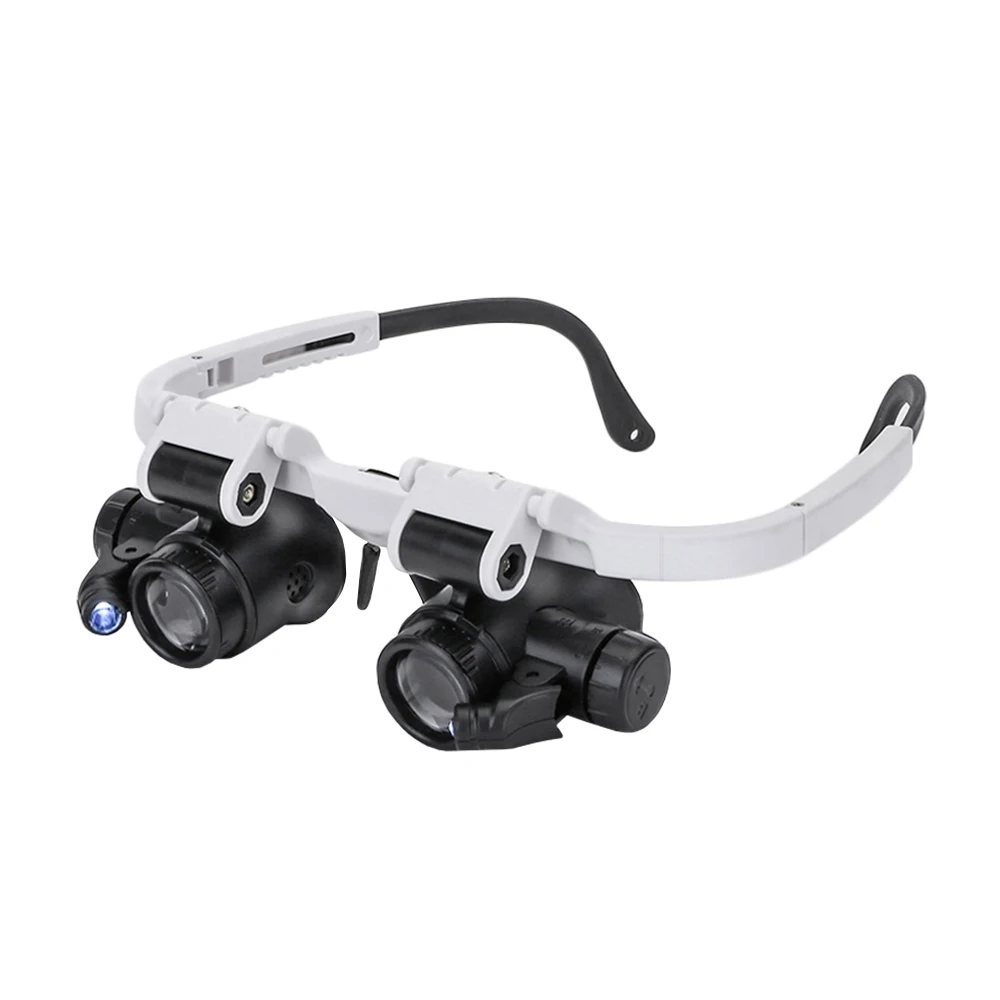 

LED Magnifying Glasses Head Loupe Jewelery Headband Magnifier Eye Glasses Magnifier Head Mounted Reading Magnifier Repair Tool