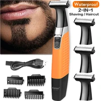 kemei original electric shaver men razor hair clipper professional shaving machine 2 in 1 shaving haircut usb rechargeable ipx7
