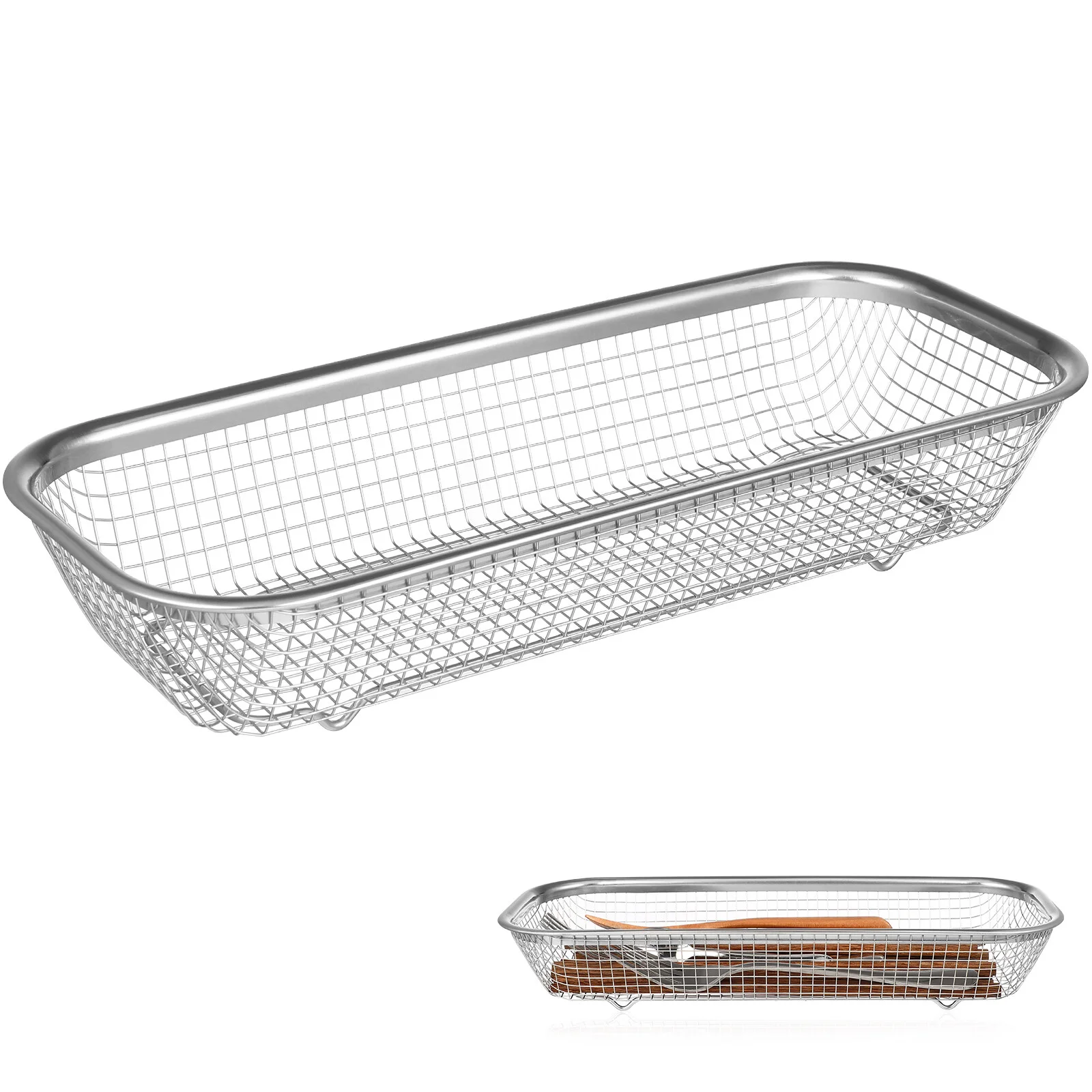 

Forks Silverware Cabinet Chopstick Rest Container 32X12.5CM Stainless Steel Dishwasher Basket Utensil Rack