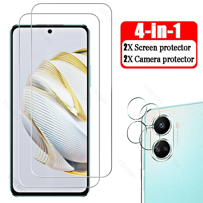 

4in1 Full Glue Tempered Glass for Huawei Nova10 Z SE Youth Protective Screen Protector Camera Lens Film for Huawei Nova 10z 10se