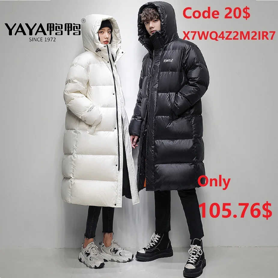 

YAYA 2021, женский и мужской пуховик с капюшоном, непродуваемая Водонепроницаемая парная версия, зимнее длинное пальто с подкладкой для мужчин и женщин
