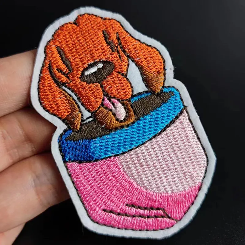 

Embroidery Animal Patch Pocket Dog Iron on Patch for clothing accessories Cute Style Pattern Logo Strange things Diy Gifts