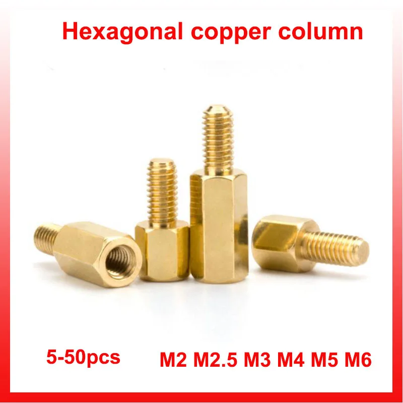 

5-50 шт., шестигранные медные гвоздики с одной головкой