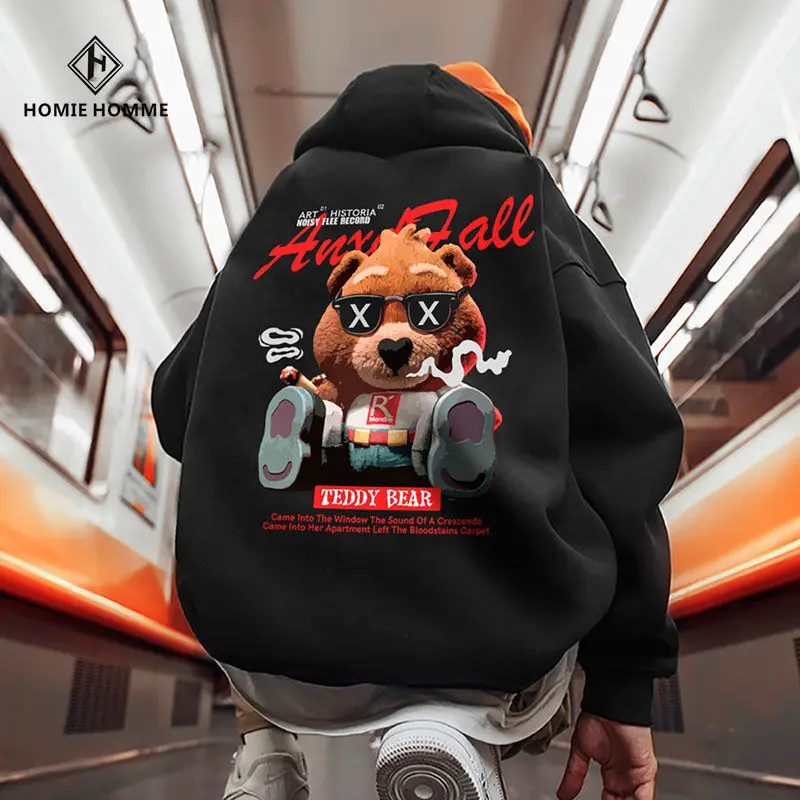 

New Spring and Autumn Student Tops Men's Loose Couple Outfit Autumn and Winter Velvet Sport Trendy Hoodie