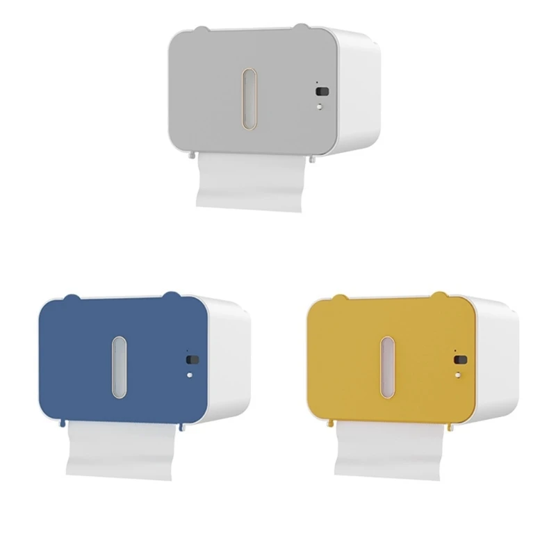 

Automatic Tissue Box Holder Toilet Tissue Box Cover Wall Mounted Waterproof Tissue Dispenser with Waterproof Lid G2AB