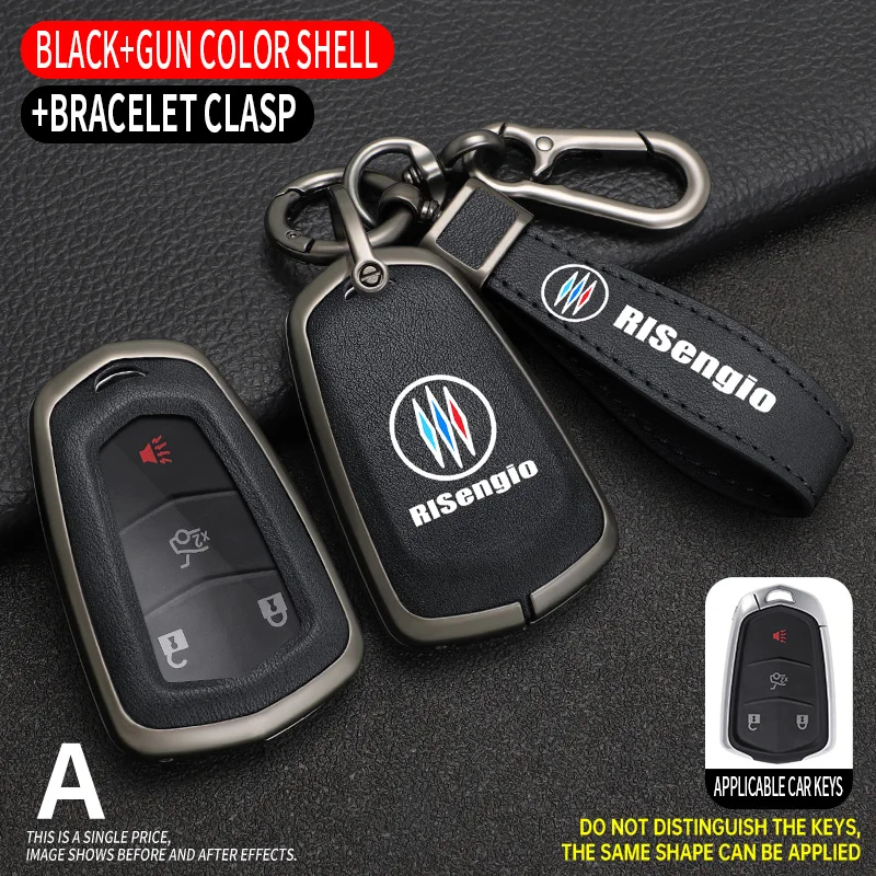 

Leather Car Key Case Cover Key Shells for Cadillac CT4 CT5 Escalade All inclusive Car-Styling Accessories