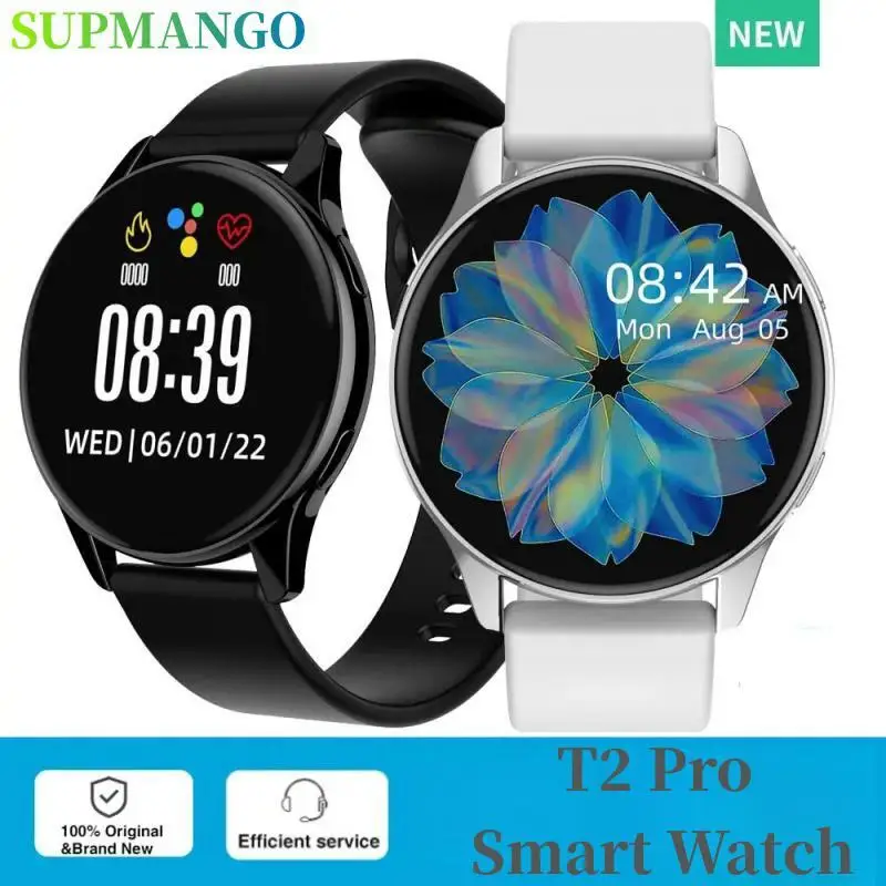 Смарт-часы SUPMANGO с круглым циферблатом AMOLED-экран спортивный стиль резиновая лента