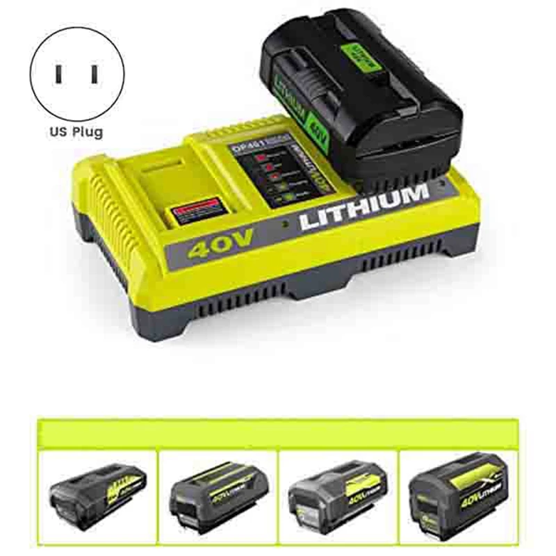 Фото Устройство для быстрой зарядки Ryobi 40 в, зарядное устройство для литий-ионных батарей OP401, OP4040, OP4050A, OP4026, Ryobi 40 в, вилка стандарта США №4