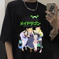 japanese anime miss kobayashis dragon maid t shirt manga graphic t shirts men women fashion loose casual tees streetwear tops