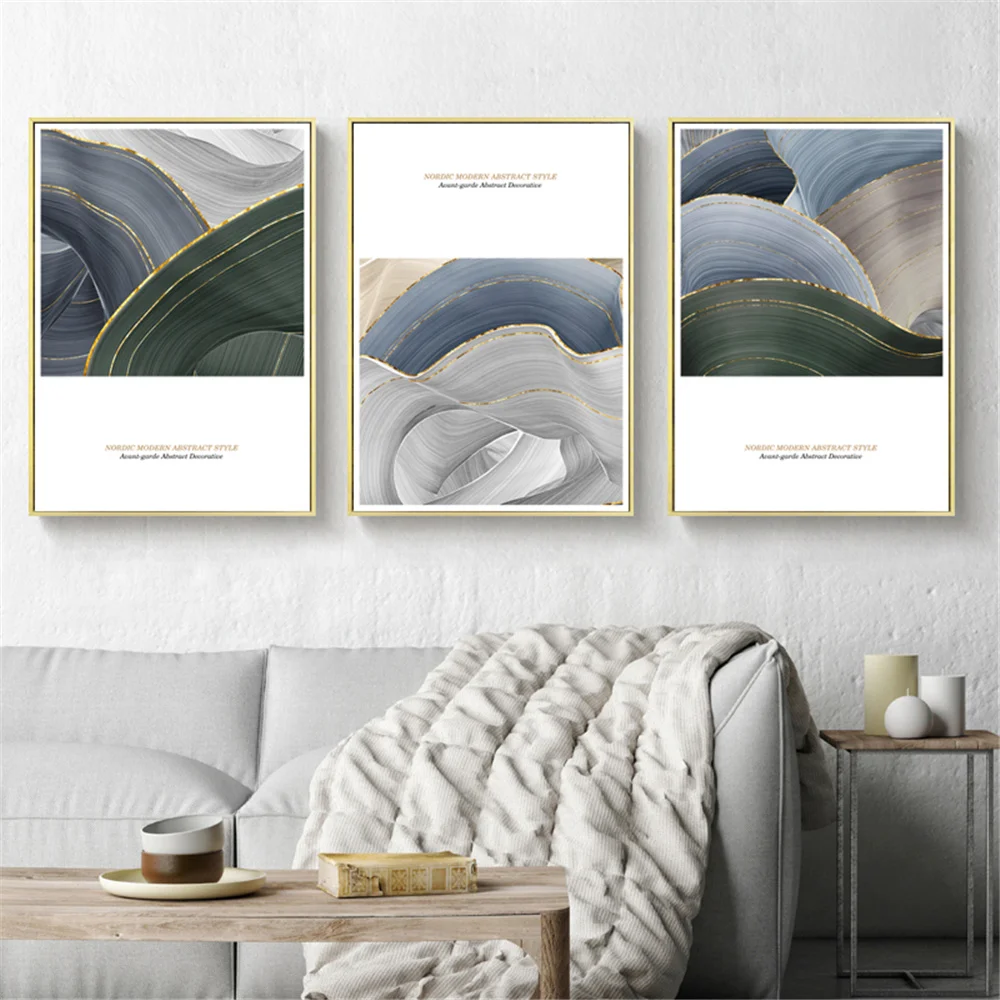 

Abstract Mountain Geometry Wall Art Poster And Print Golden Line Quotes Canvas Painting Nordic Pictures Living Room Home Decor