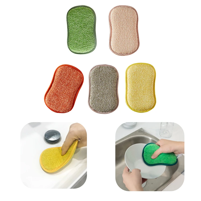 

5Pcs Household Magic Sponge Kitchen Cleaning Sponge Scrubber Microfiber Scrub Sponges for Dishwashing Bathroom Accessories
