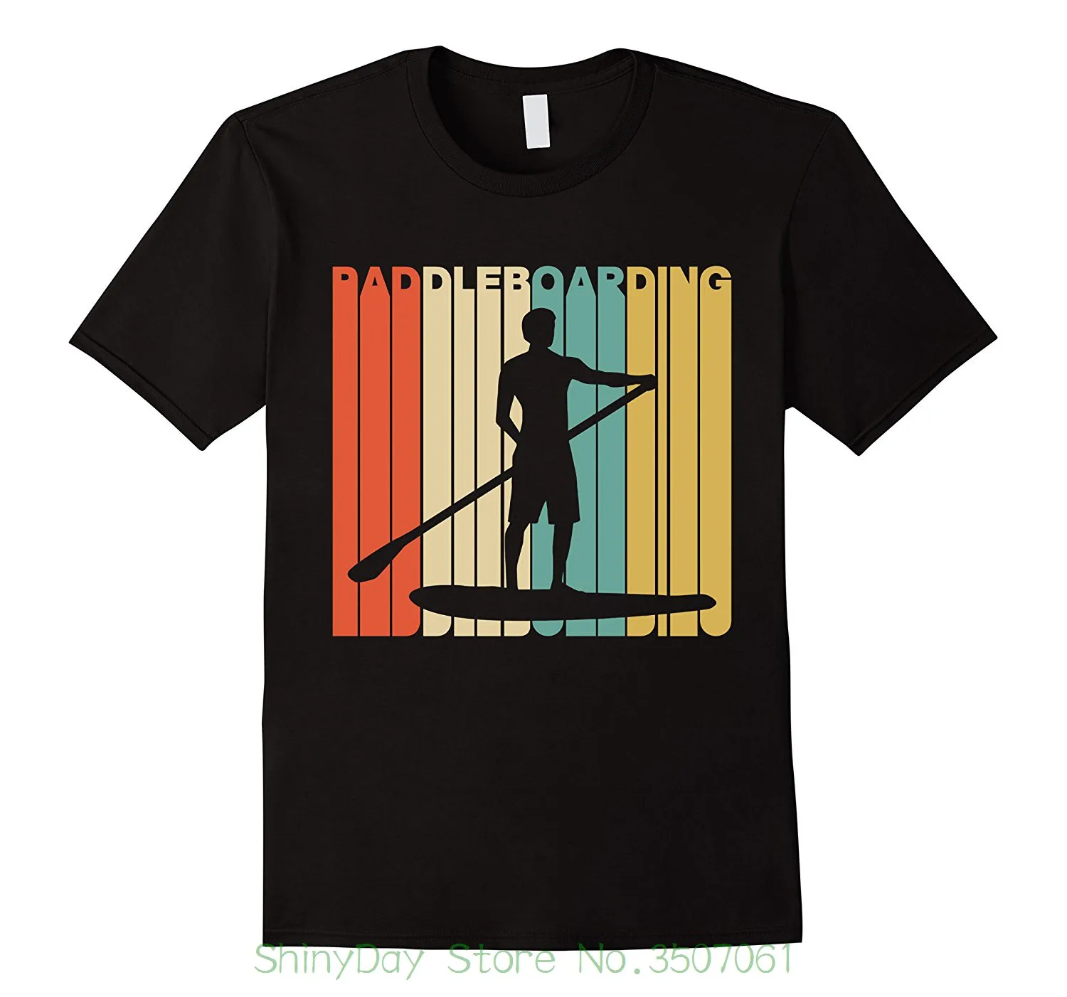 

Vintage Paddleboarding Silhouette T-Shirt 100% Cotton O-Neck Summer Short Sleeve Casual Mens T-shirt Size S-3XL