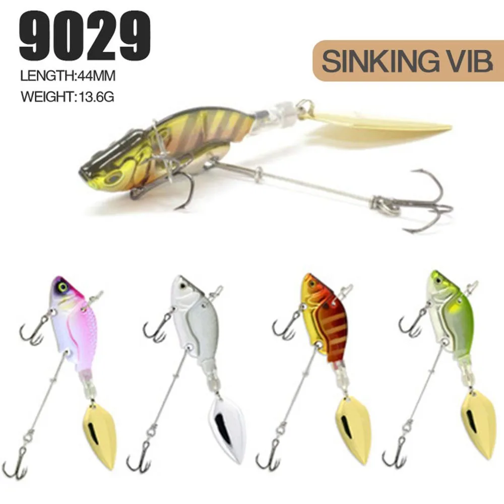 13 6 г 44 мм металлические вибрирующие рыболовные приманки Vib вращающаяся блесна