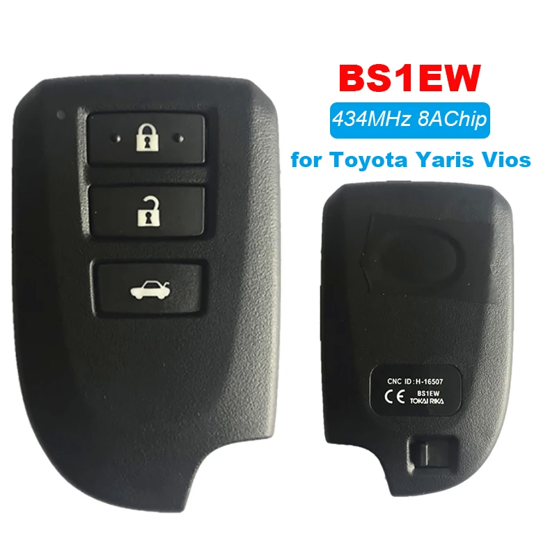 

CN007139 3 кнопочный фонарь для Toyota Texas Yaris Vios модель BS1EW BF2EW 434 МГц 8A чип 3,5-бит AES без ключа Go