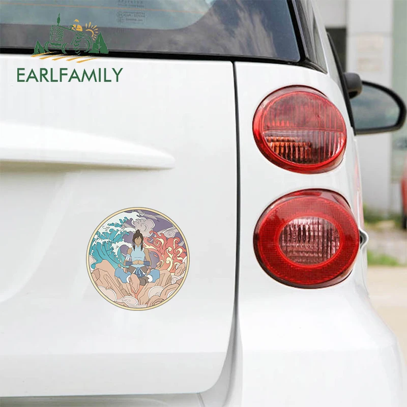 Наклейки для автомобиля EARLFAMILY 13 см x для Аватара Корры и элементов - модные надежные декали для бампера и багажника.