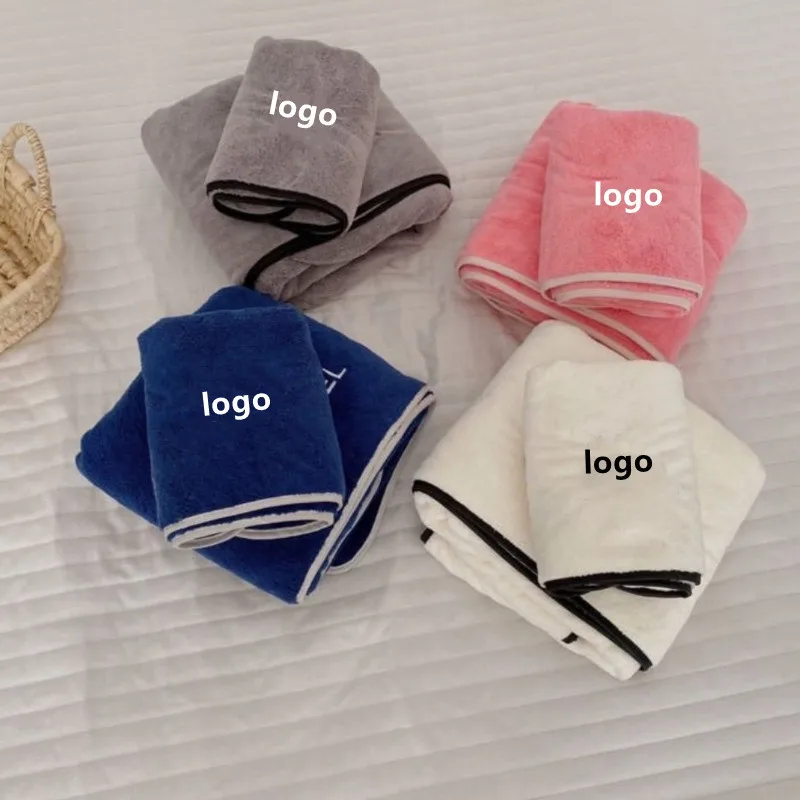 

2022 2pcs Adult Bath Towel Set Super Soft Material Super Absorbent Bathroom Towel Set Luxury Brand Bath Towel With Packaging