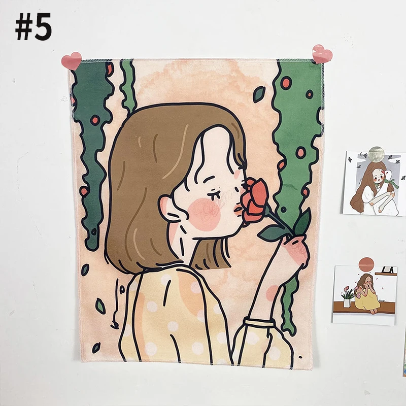 Гобелен Ins в стиле аниме с милым медведем настенный тканевый фон для спальни и