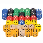 Детские кубики 25 мм, Набор круглых костей, деревянные 6-сторонние аксессуары для настольных игр