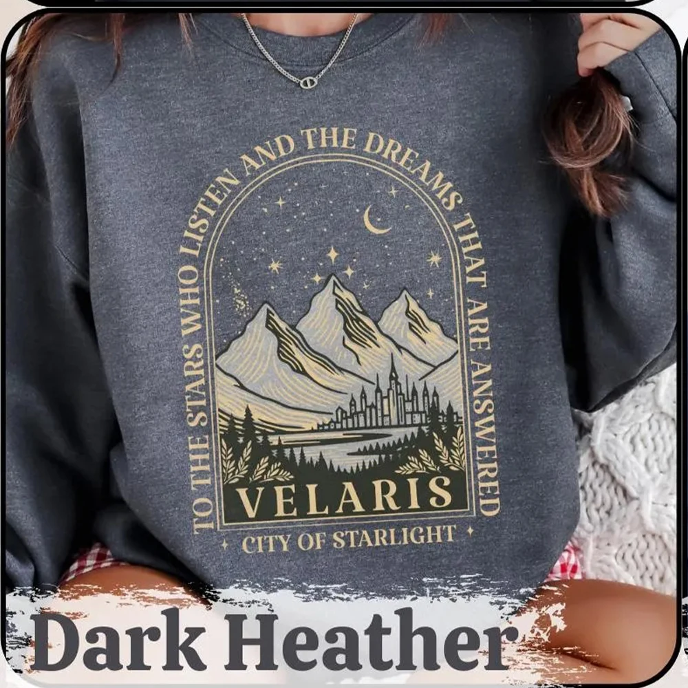 Толстовка Velaris Acotar для женщин, свитер City of Starlight, винтажный свитер с круглым вырезом в ночном стиле, уличная одежда (art.: 3920d2edbcfa5) - 3920d2edbcfa5