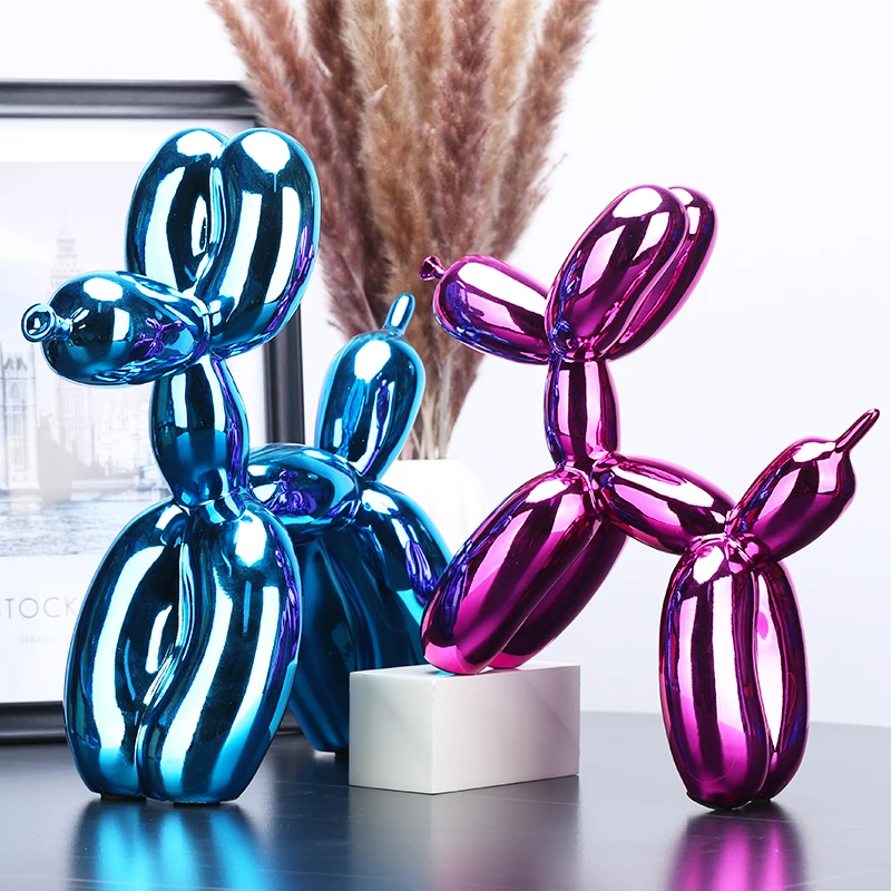 

Modern Nordic Resin Electroplating Balloon Dog Statue Art Ornaments Handicrafts Home Decoration Living Room Animal Ornaments
