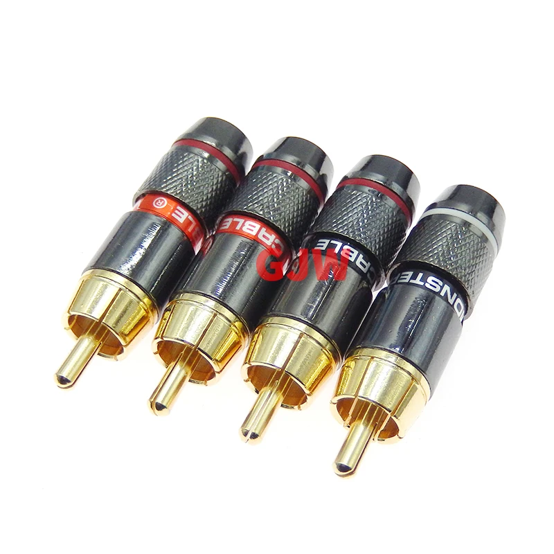 2/4 шт. Разъёмы RCA позолоченные 6 мм 4 шт./2 пары