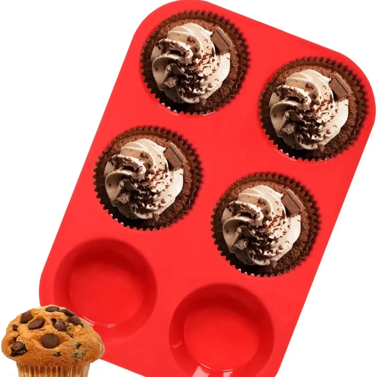 Силиконовые формочки для кексов 6 шт., случайный цвет