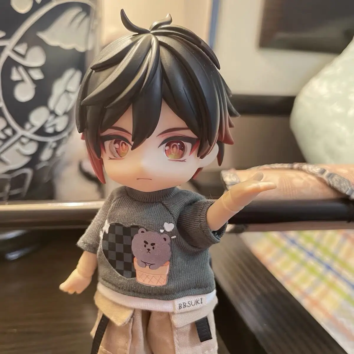 Zhongli маска глиняного человека Genshin ударопрочный открытый глаз Лицевая панель