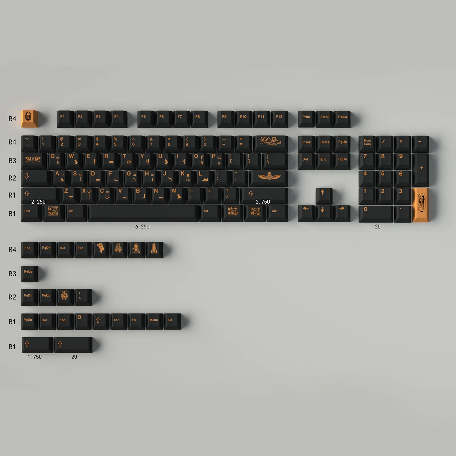 

129 Keys Keycap GMK PHARAOH PBT Sublimation Cherry Profile Match The 64/84/980 Layout Mechanical Key Caps