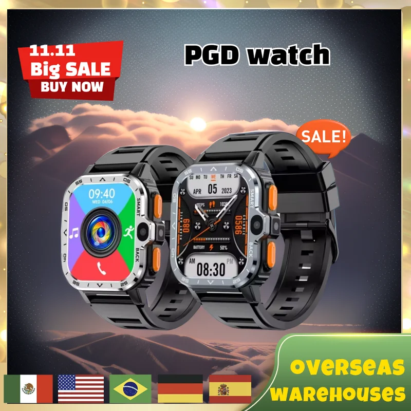 Pgd Smartwatch 4g Lte Gps Sim Card Wi-Fi Nfc Двойная камера Прочный 16/64g Rom Storage Google Play Heart Rate Android