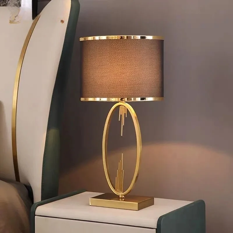 

Desk Lamp Modern Table Lamp LED Nordic Creative Simple Brown Lampshade Desk Lightings for Home Living Room Bedroom Bedside night