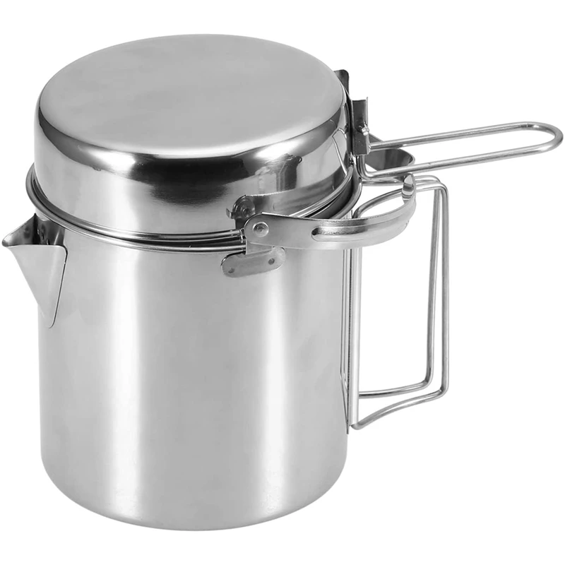 

Camping Cookware Camping Cooking Kettle Stainless Steel Portable Camping Pot With Folding Handle For Camping/Barbecue