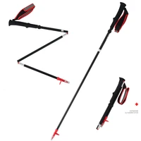 outdoor folding trekking pole four section telescopic ultra light cane adjustable size 7075 aluminum alloy portable walking cane