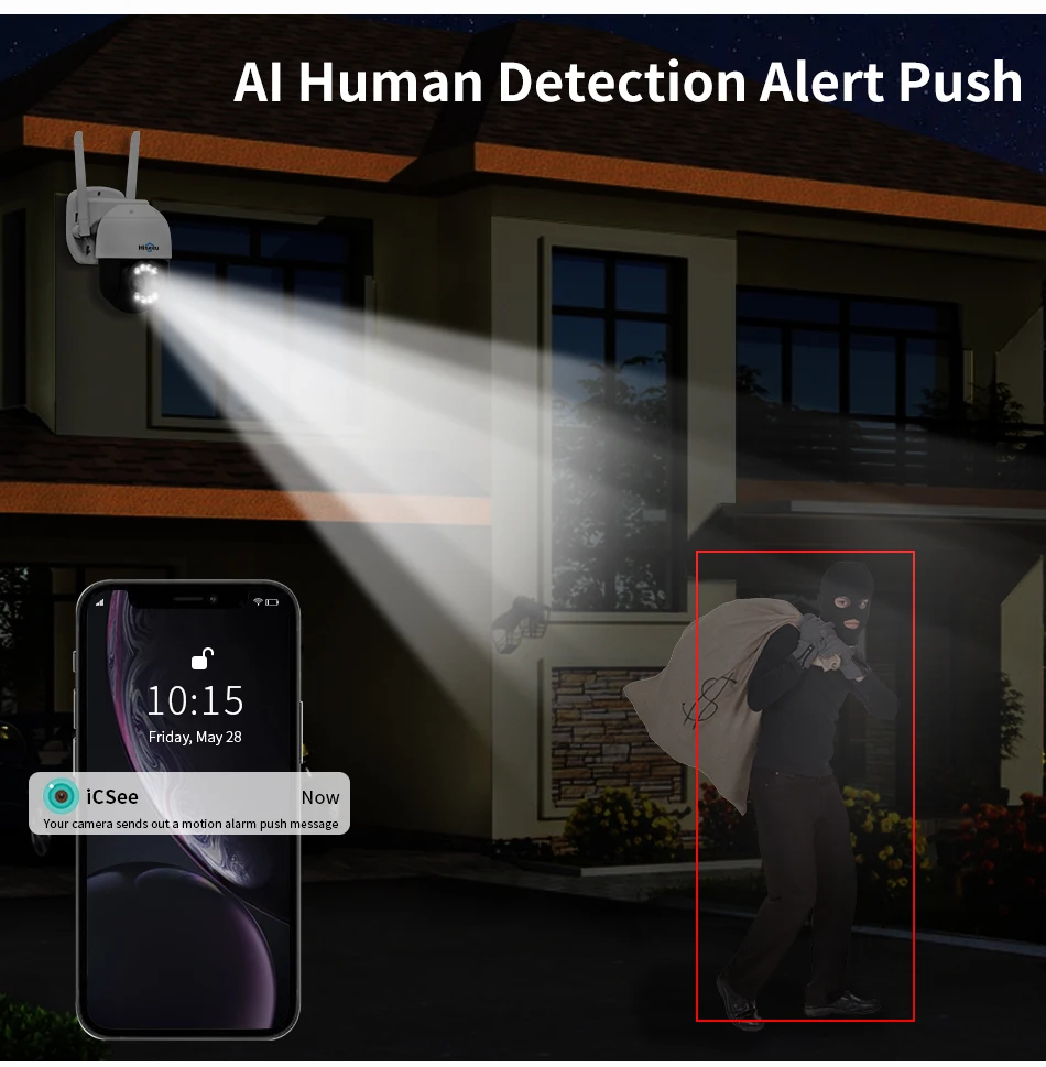 Hiseeu 8MP 4K WIFI IP камера наружная безопасность 8X Zoom 4MP PTZ двойная линза беспроводная