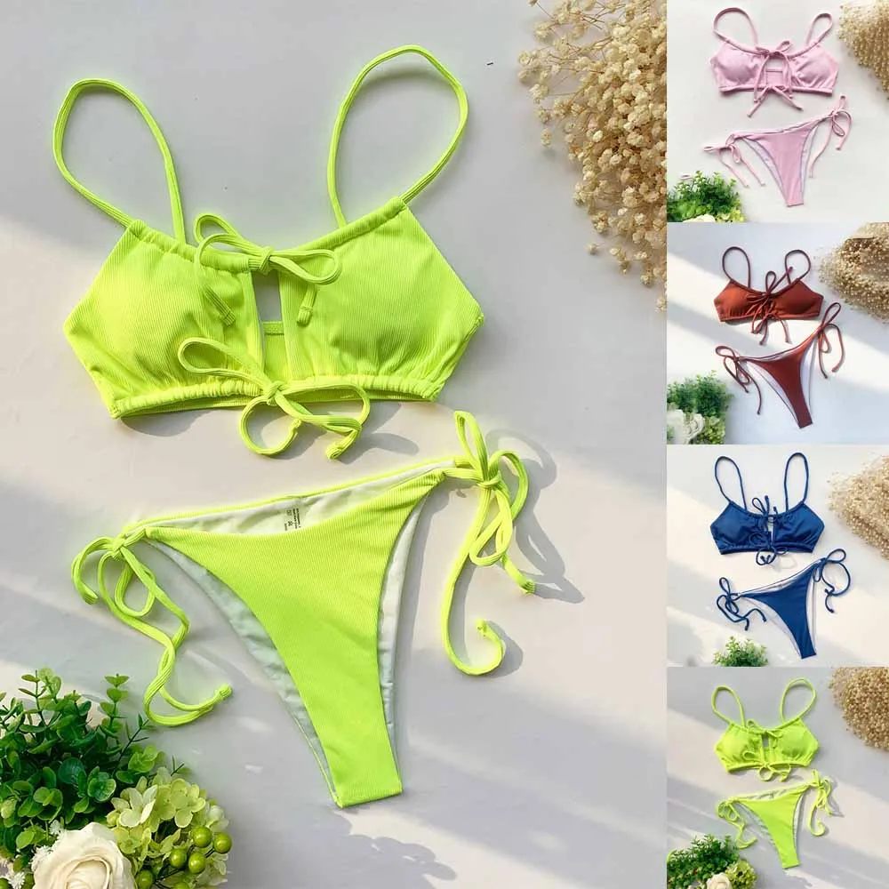 

Women Sexy Bikini Bandage Swimsuit Female Swimwear Feminine Bikinis Set Two Pieces Brazilian Swimming Beach Outing Bathing Suit