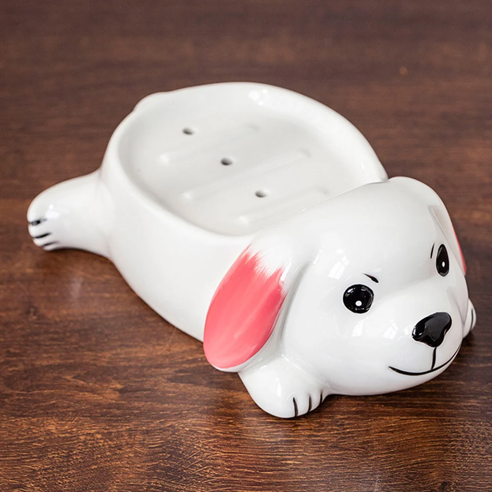 Милая керамическая маленькая собачка столешница сливной держатель для мыла