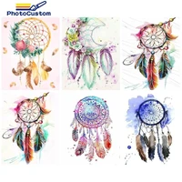 photocustom paint by numbers dreamcatcher hand painted painting flower drawing on canvas gift diy pictures by number scenery hom