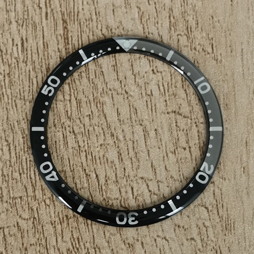 38MM Watch Bezel Insert Rounded Edge Curved Rubber Aluminum Bezel Mouth Outer Diameter 38MM Inner Diameter 31.3MM