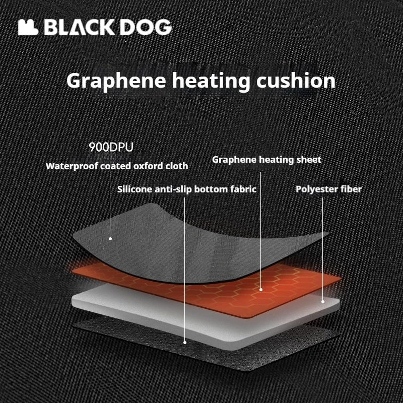 Naturehike BLACKDOG Кемпинговое кресло с подогревом 900D Зимний теплый коврик для сиденья