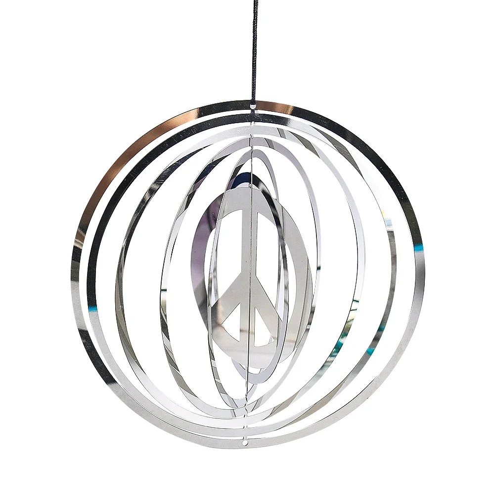 Бейдж мира из нержавеющей стали колокольчик ветра Спиннер 3D кулон любовь