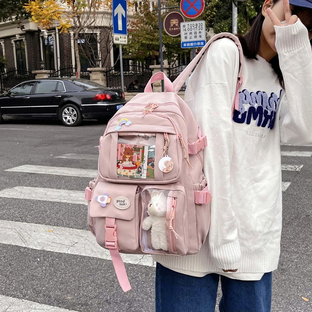 

Korea Harajuku Backpack Female Junior High School College Student Schoolbag Fashion Trend Large Capacity Travel Backpack Mochila